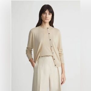 LAFAYETTE 148 NEW YORK Fine Gauge Cashmere Cardigan - Plaster
